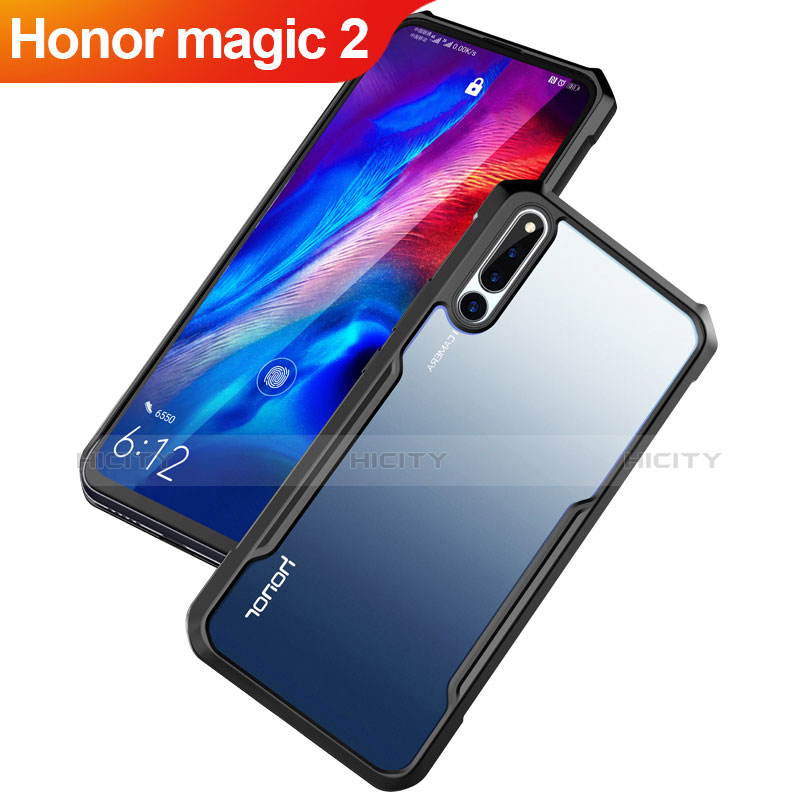 Custodia Silicone Trasparente Specchio Laterale Cover per Huawei Honor Magic 2 Nero