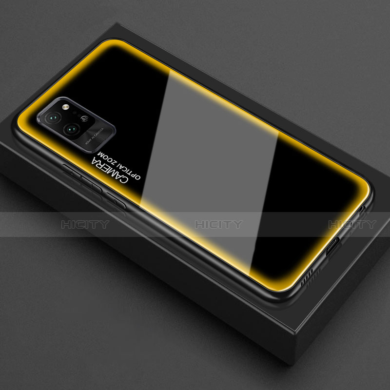 Custodia Silicone Trasparente Specchio Laterale Cover per Huawei Honor Play4 Pro 5G Giallo