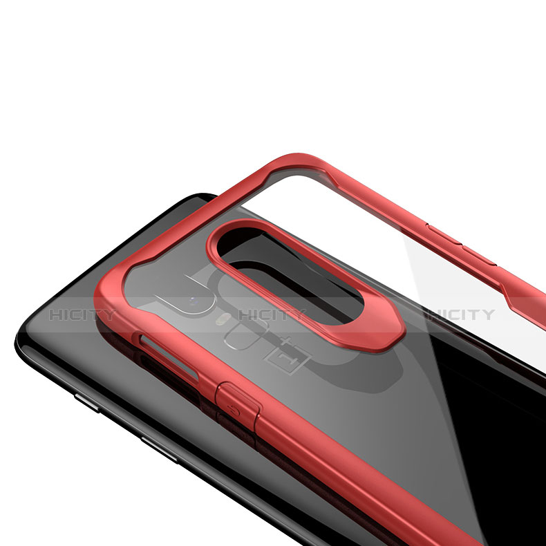 Custodia Silicone Trasparente Specchio Laterale Cover per OnePlus 6T