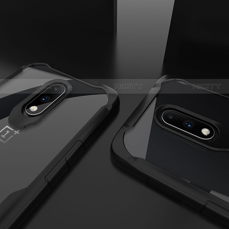 Custodia Silicone Trasparente Specchio Laterale Cover per OnePlus 7