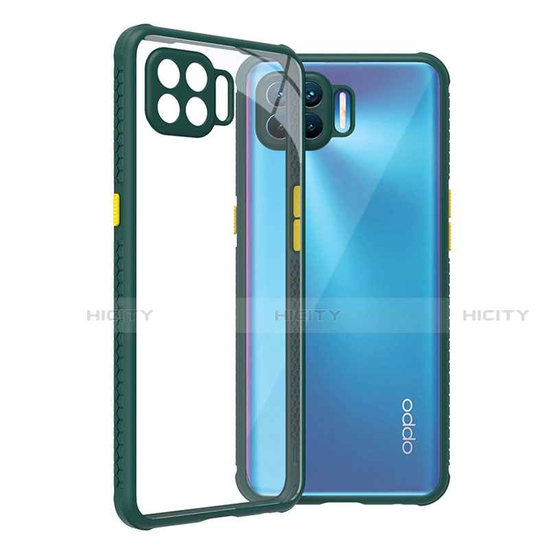 Custodia Silicone Trasparente Specchio Laterale Cover per Oppo F17 Pro