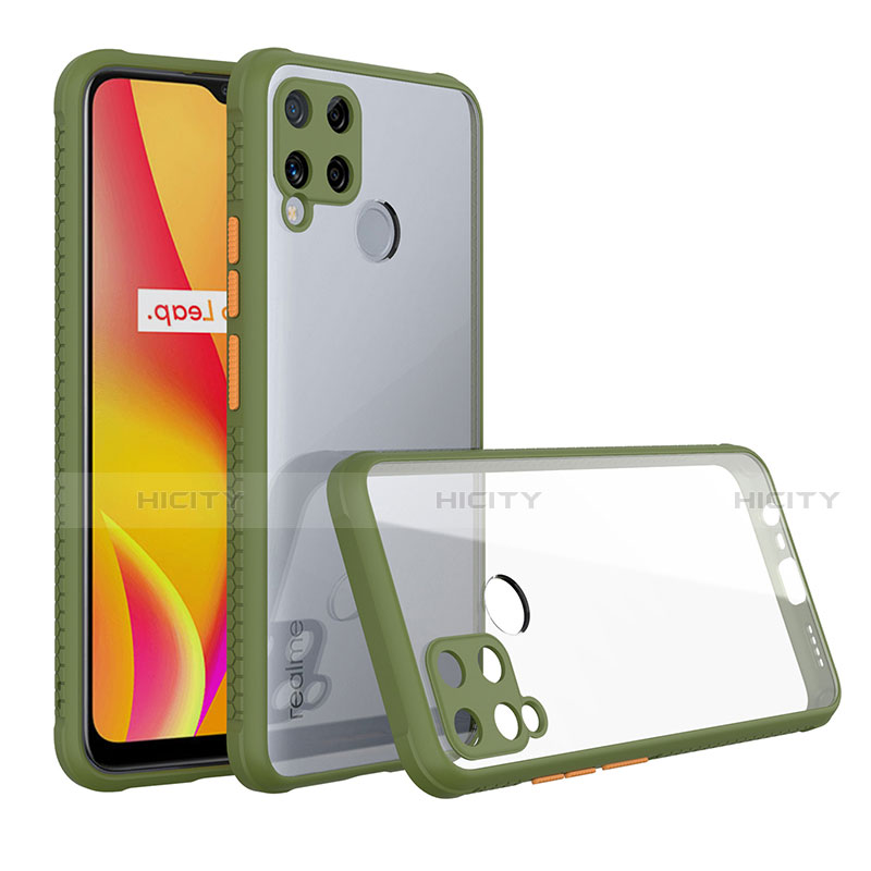 Custodia Silicone Trasparente Specchio Laterale Cover per Realme C15