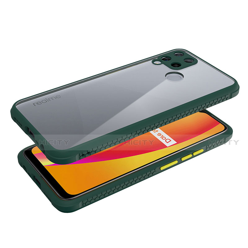 Custodia Silicone Trasparente Specchio Laterale Cover per Realme C15