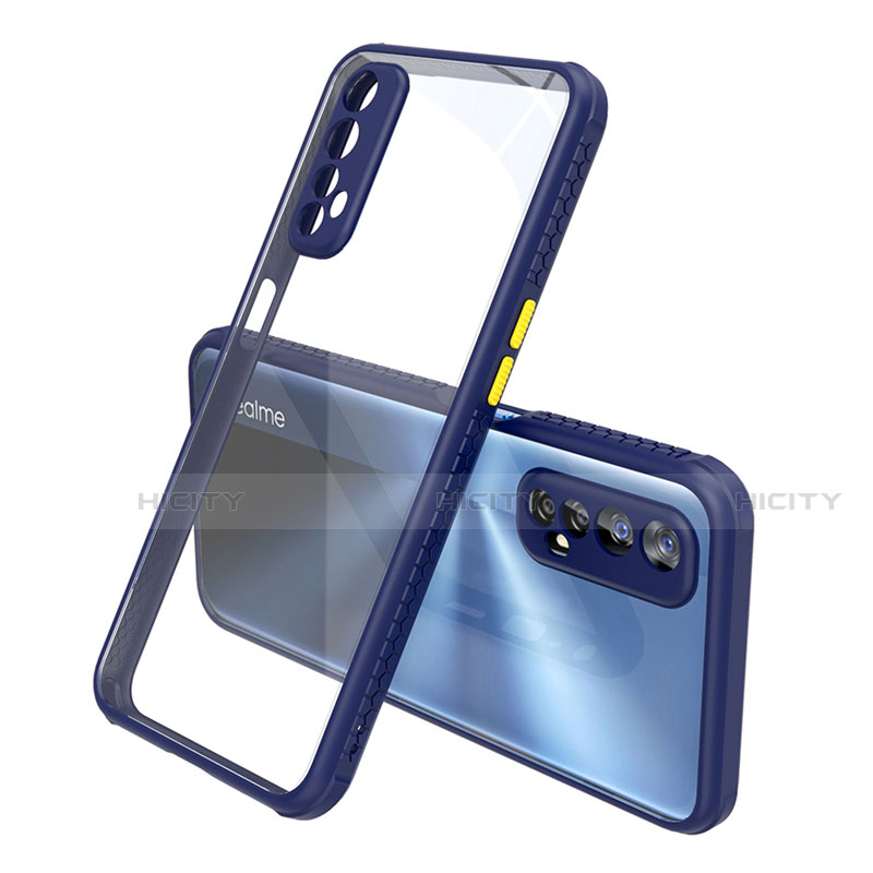 Custodia Silicone Trasparente Specchio Laterale Cover per Realme Narzo 20 Pro Blu