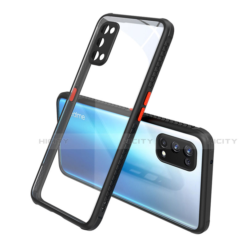 Custodia Silicone Trasparente Specchio Laterale Cover per Realme X7 5G Nero