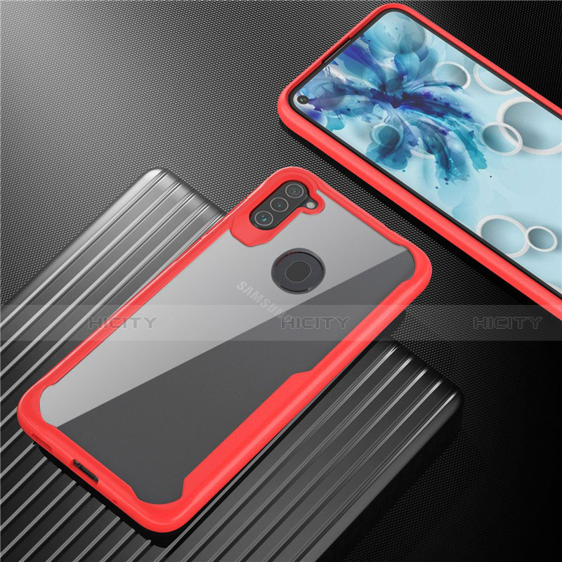 Custodia Silicone Trasparente Specchio Laterale Cover per Samsung Galaxy A11