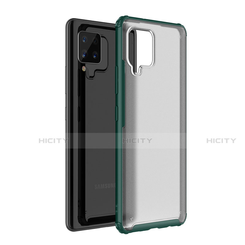 Custodia Silicone Trasparente Specchio Laterale Cover per Samsung Galaxy A42 5G Verde