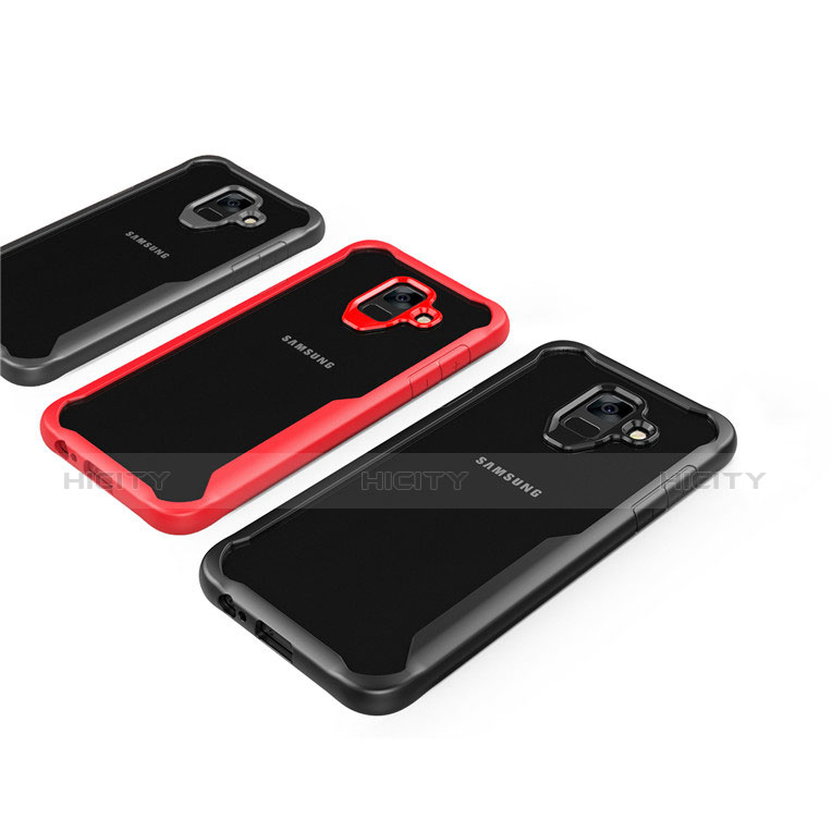 Custodia Silicone Trasparente Specchio Laterale Cover per Samsung Galaxy A6 (2018)