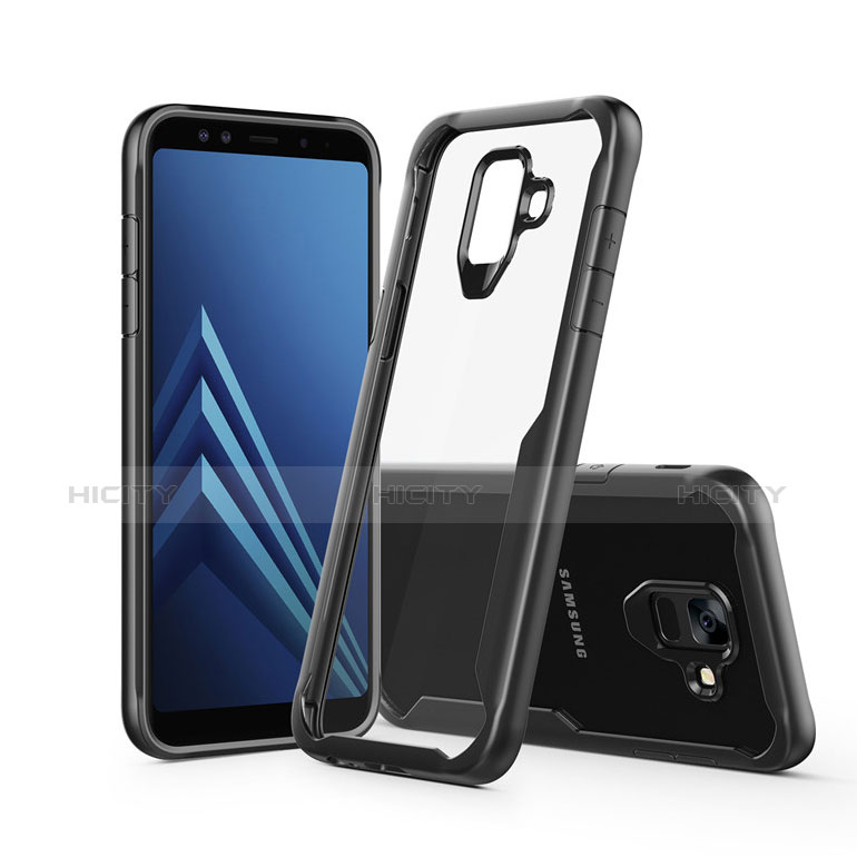 Custodia Silicone Trasparente Specchio Laterale Cover per Samsung Galaxy A6 (2018)