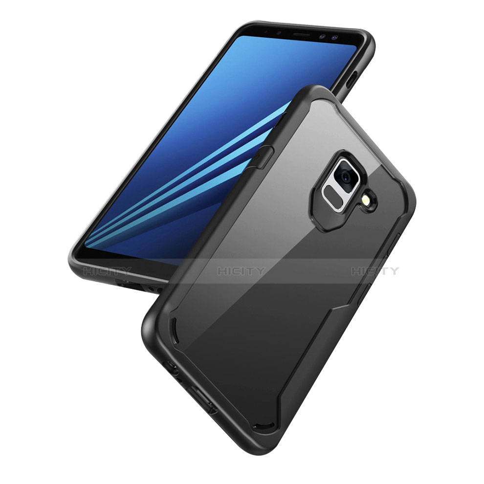 Custodia Silicone Trasparente Specchio Laterale Cover per Samsung Galaxy A8+ A8 Plus (2018) A730F