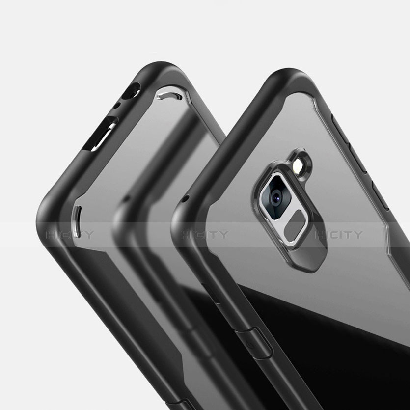 Custodia Silicone Trasparente Specchio Laterale Cover per Samsung Galaxy A8+ A8 Plus (2018) A730F
