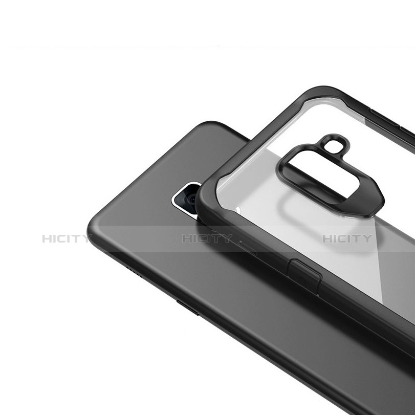 Custodia Silicone Trasparente Specchio Laterale Cover per Samsung Galaxy A8+ A8 Plus (2018) Duos A730F