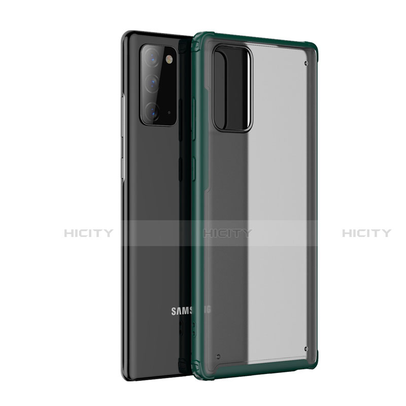 Custodia Silicone Trasparente Specchio Laterale Cover per Samsung Galaxy Note 20 Plus 5G Verde