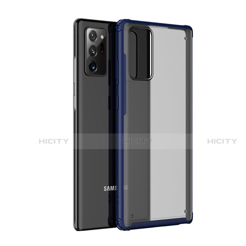 Custodia Silicone Trasparente Specchio Laterale Cover per Samsung Galaxy Note 20 Ultra 5G Blu