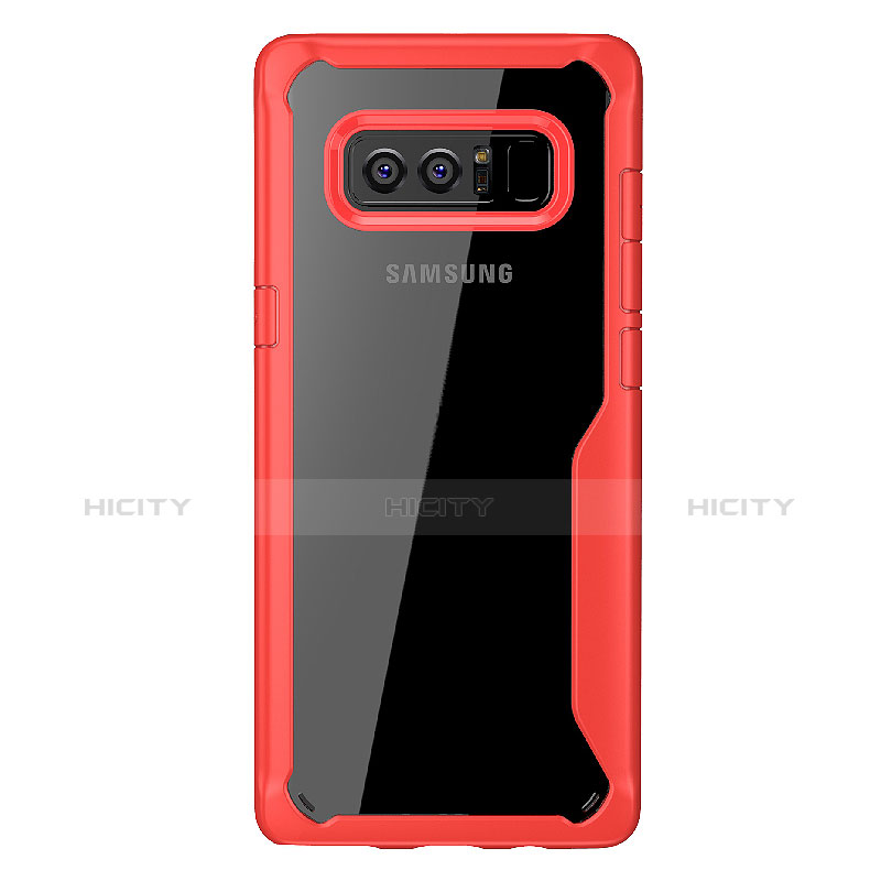 Custodia Silicone Trasparente Specchio Laterale Cover per Samsung Galaxy Note 8
