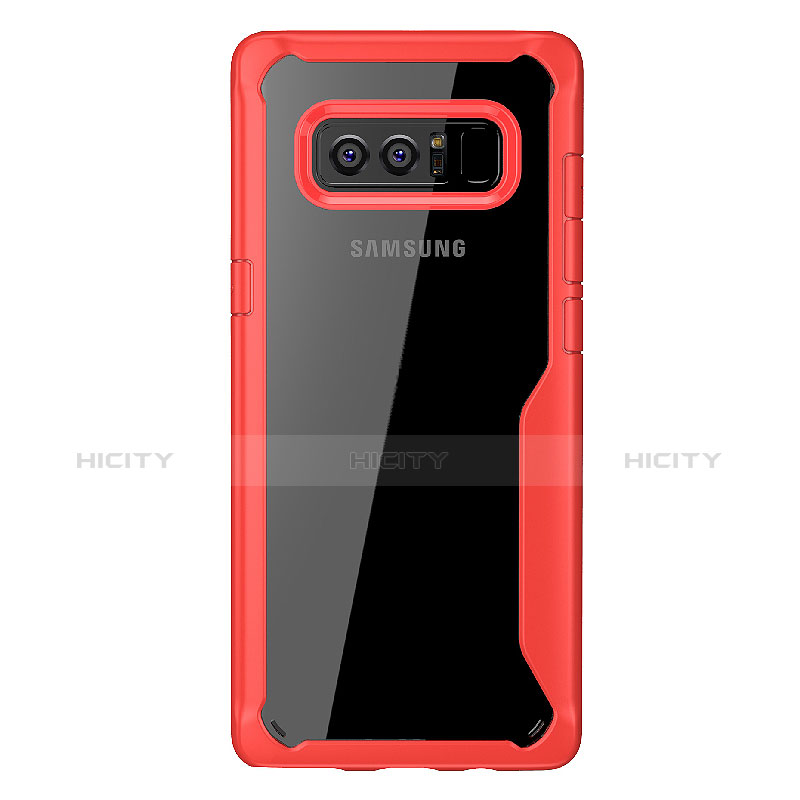 Custodia Silicone Trasparente Specchio Laterale Cover per Samsung Galaxy Note 8 Duos N950F