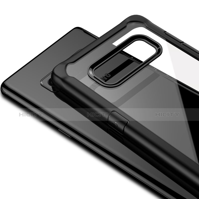 Custodia Silicone Trasparente Specchio Laterale Cover per Samsung Galaxy Note 8 Duos N950F