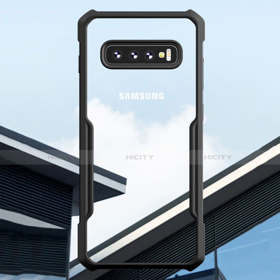 Custodia Silicone Trasparente Specchio Laterale Cover per Samsung Galaxy S10