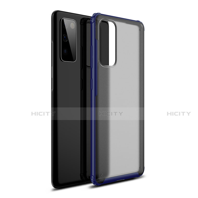 Custodia Silicone Trasparente Specchio Laterale Cover per Samsung Galaxy S20 FE 5G Blu