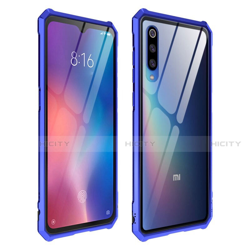 Custodia Silicone Trasparente Specchio Laterale Cover per Xiaomi Mi 9 Lite Blu