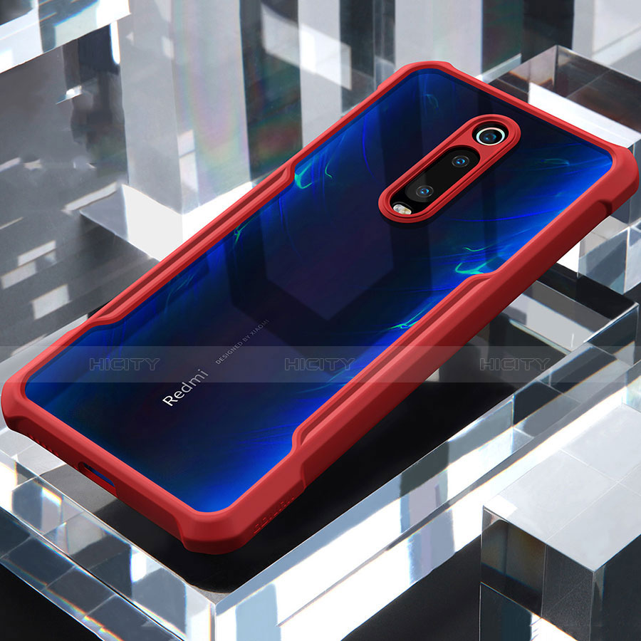 Custodia Silicone Trasparente Specchio Laterale Cover per Xiaomi Redmi K20 Pro Rosso