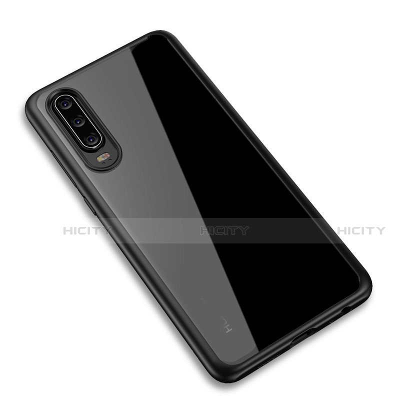 Custodia Silicone Trasparente Specchio Laterale Cover T03 per Huawei P30 Nero