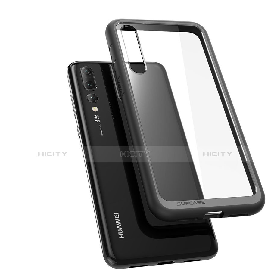 Custodia Silicone Trasparente Specchio Laterale Cover Z02 per Huawei P20 Pro Nero