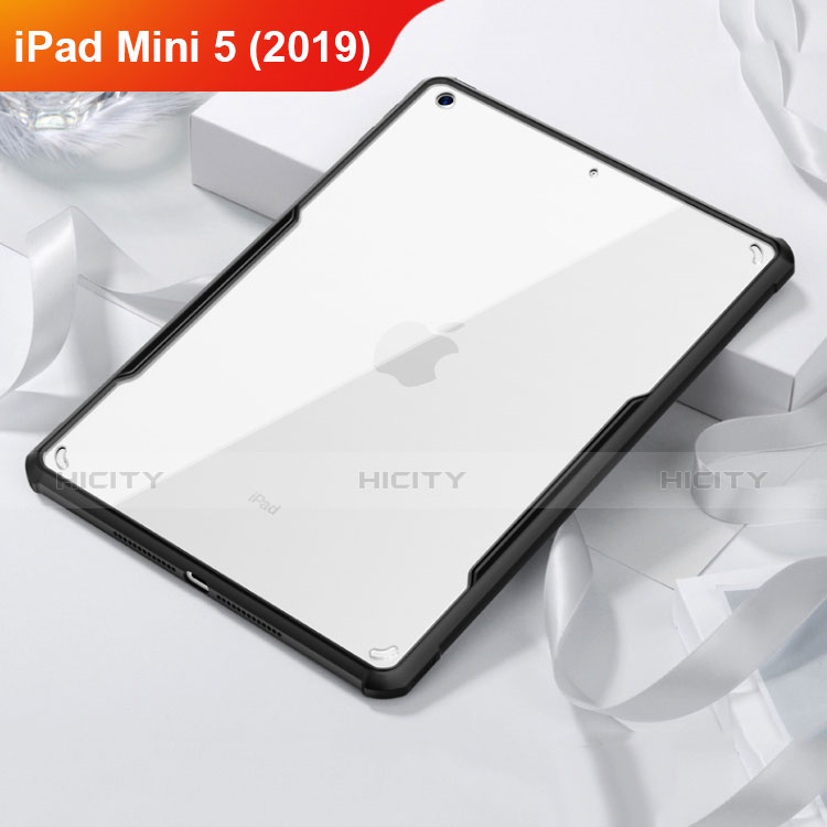 Custodia Silicone Trasparente Specchio Laterale per Apple iPad Mini 5 (2019) Nero