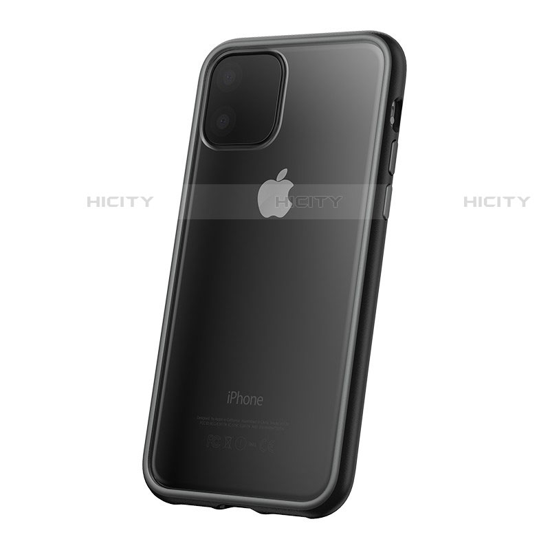 Custodia Silicone Trasparente Specchio Laterale per Apple iPhone 11 Pro Max Nero