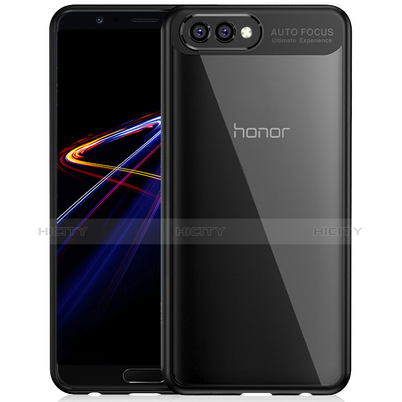 Custodia Silicone Trasparente Specchio Laterale per Huawei Honor V10 Nero