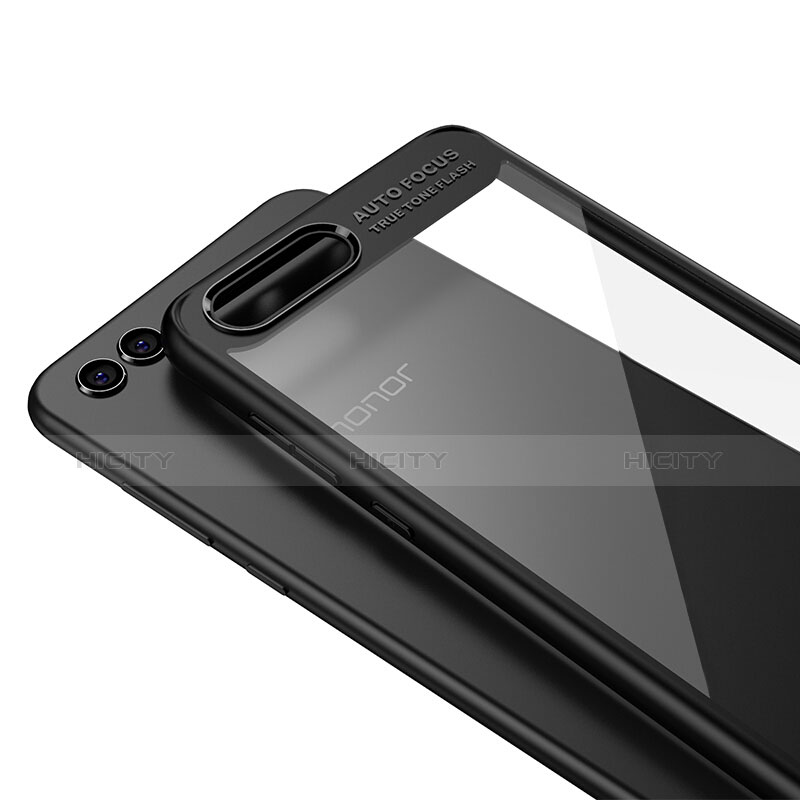 Custodia Silicone Trasparente Specchio Laterale per Huawei Honor V10 Nero