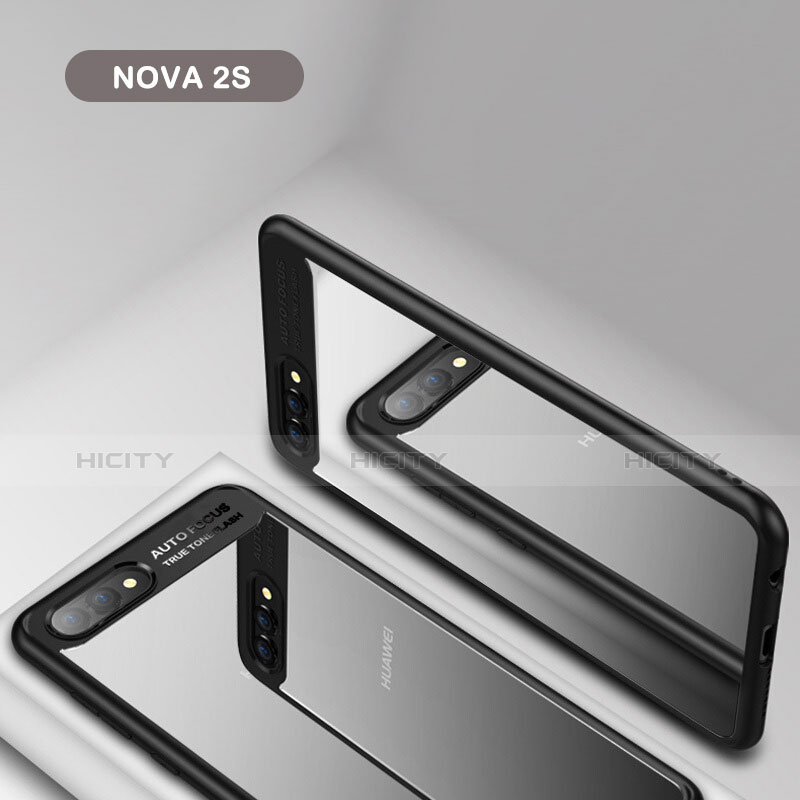 Custodia Silicone Trasparente Specchio Laterale per Huawei Nova 2S Nero