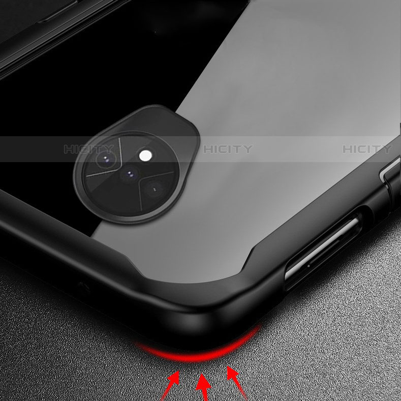 Custodia Silicone Trasparente Specchio Laterale per OnePlus 7T Chiaro