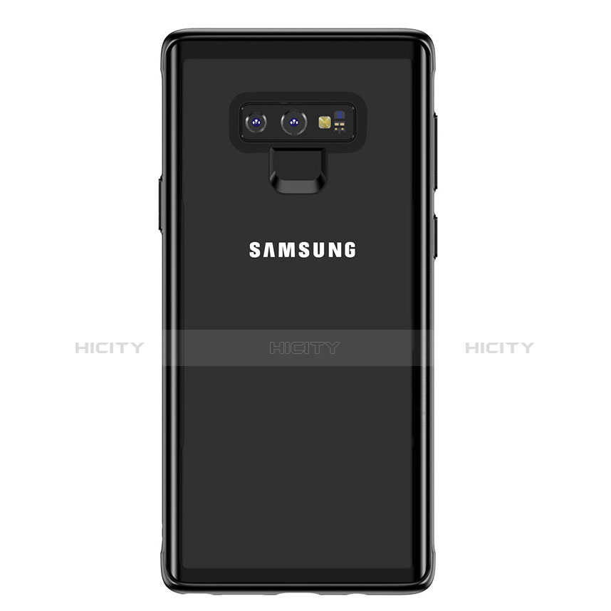 Custodia Silicone Trasparente Specchio Laterale per Samsung Galaxy Note 9 Nero