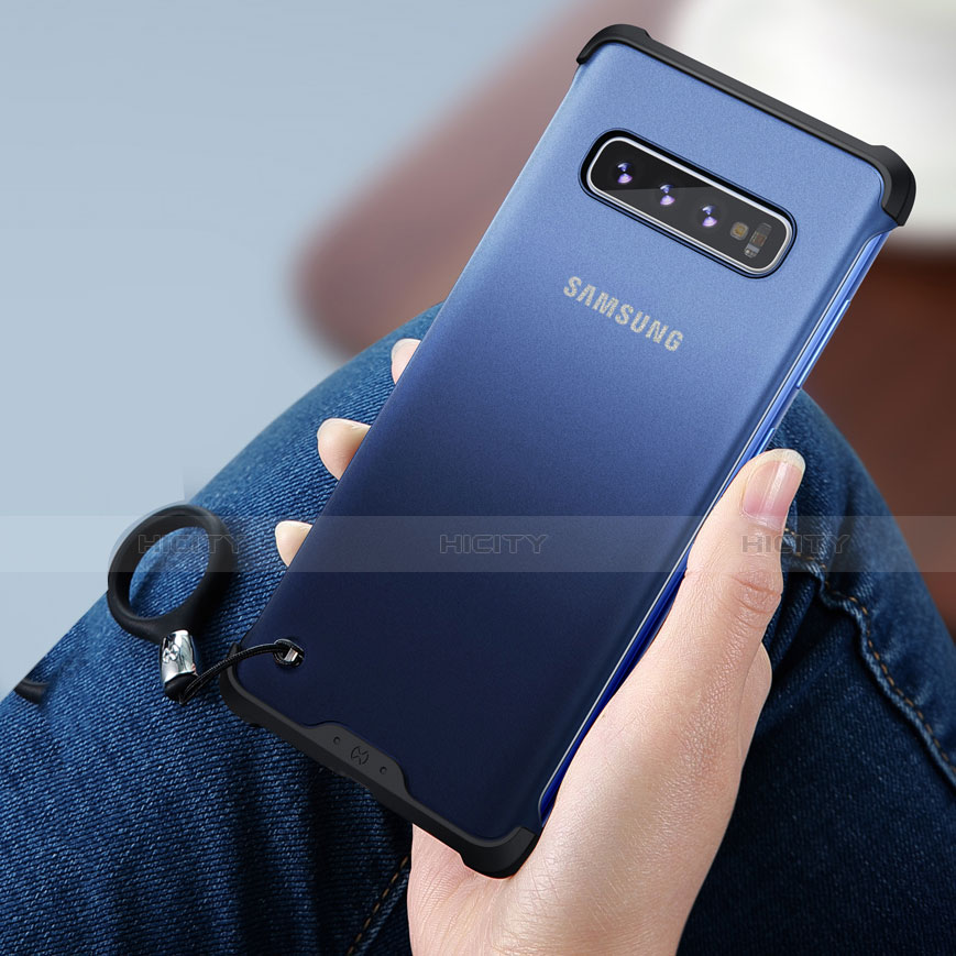 Custodia Silicone Trasparente Specchio Laterale per Samsung Galaxy S10 5G Blu