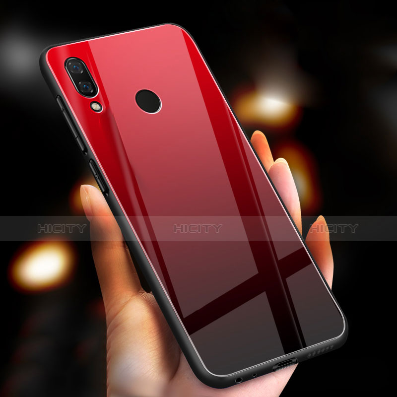 Custodia Silicone Trasparente Specchio Laterale per Xiaomi Mi Play 4G Rosso