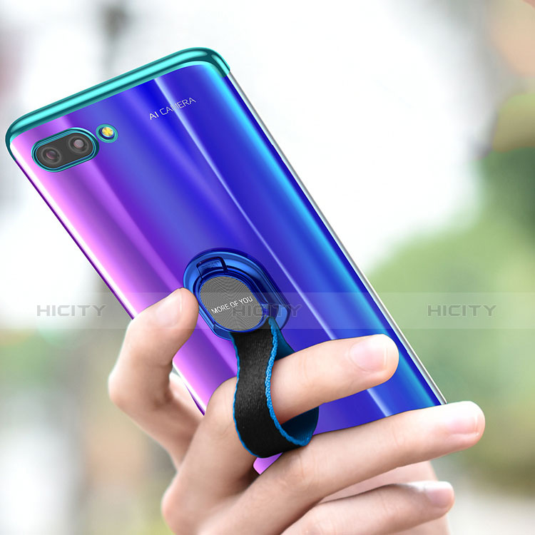 Custodia Silicone Trasparente Ultra Slim Cover Morbida con Anello Supporto per Huawei Honor 10