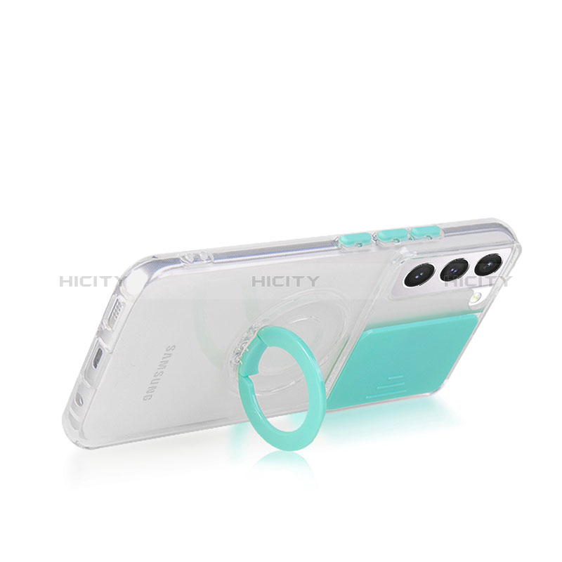 Custodia Silicone Trasparente Ultra Slim Cover Morbida con Anello Supporto S01 per Samsung Galaxy S24 Plus 5G