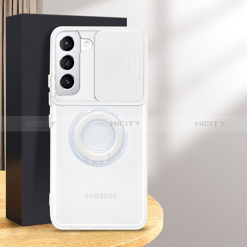 Custodia Silicone Trasparente Ultra Slim Cover Morbida con Anello Supporto S01 per Samsung Galaxy S24 Plus 5G
