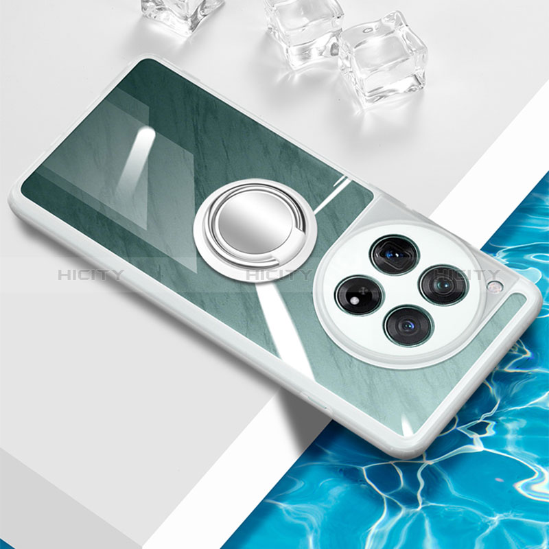 Custodia Silicone Trasparente Ultra Slim Cover Morbida con Magnetico Anello Supporto BH1 per OnePlus 12 5G