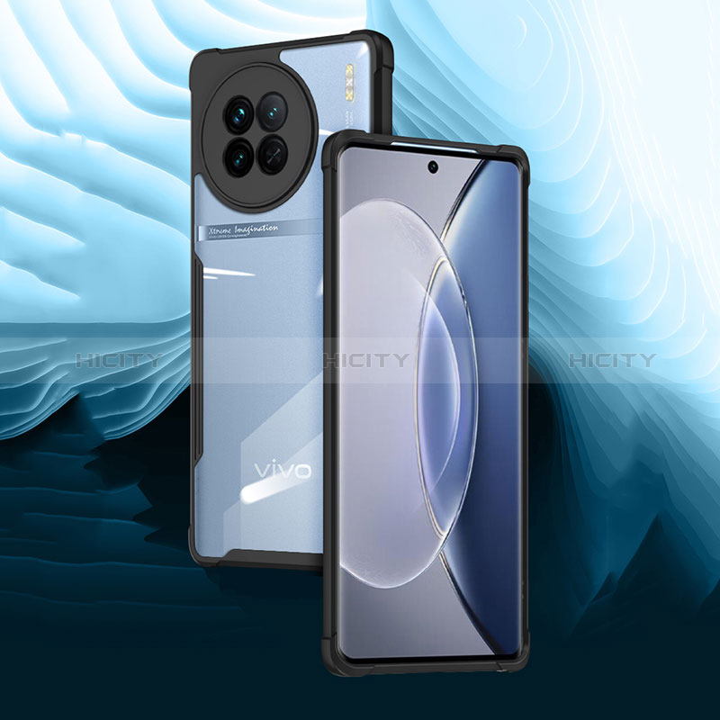 Custodia Silicone Trasparente Ultra Slim Cover Morbida con Magnetico Anello Supporto BH1 per Vivo X90 5G