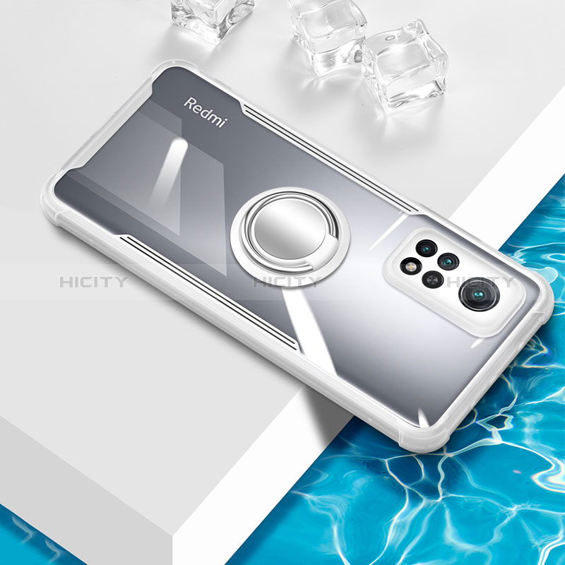 Custodia Silicone Trasparente Ultra Slim Cover Morbida con Magnetico Anello Supporto BH1 per Xiaomi Mi 10T 5G