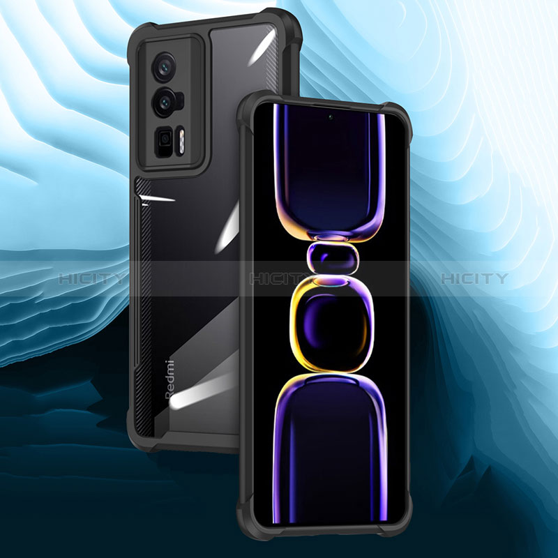 Custodia Silicone Trasparente Ultra Slim Cover Morbida con Magnetico Anello Supporto BH1 per Xiaomi Poco F5 Pro 5G
