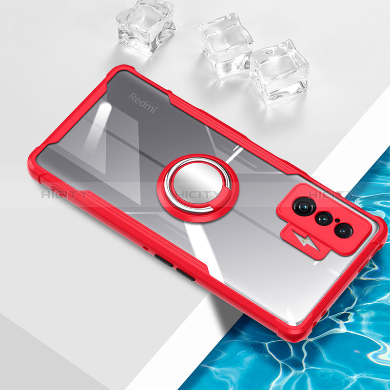 Custodia Silicone Trasparente Ultra Slim Cover Morbida con Magnetico Anello Supporto BH1 per Xiaomi Redmi K50 Gaming 5G