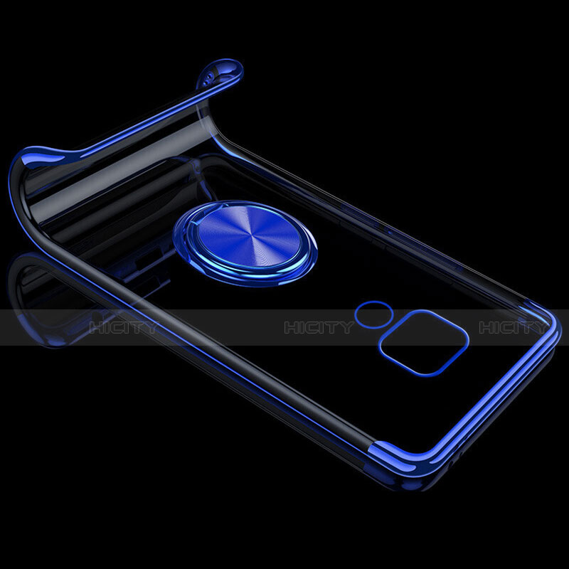 Custodia Silicone Trasparente Ultra Slim Cover Morbida con Magnetico Anello Supporto C01 per Huawei Mate 20