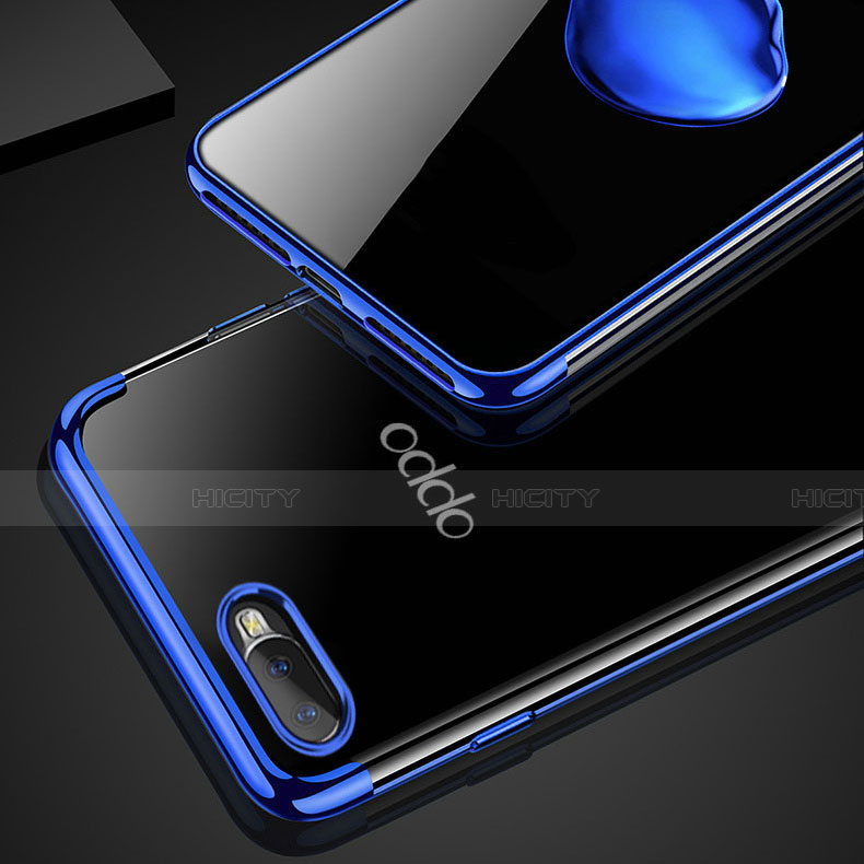 Custodia Silicone Trasparente Ultra Slim Cover Morbida con Magnetico Anello Supporto C01 per Oppo R17 Neo