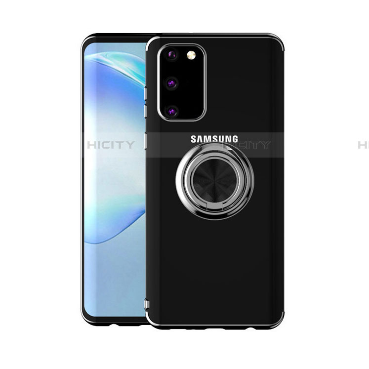 Custodia Silicone Trasparente Ultra Slim Cover Morbida con Magnetico Anello Supporto C01 per Samsung Galaxy S20