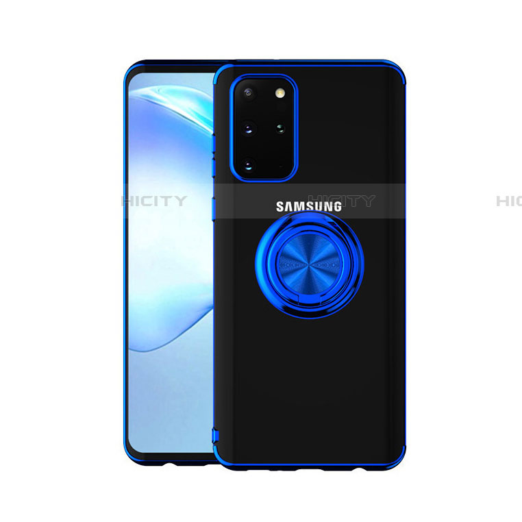 Custodia Silicone Trasparente Ultra Slim Cover Morbida con Magnetico Anello Supporto C01 per Samsung Galaxy S20 Plus 5G