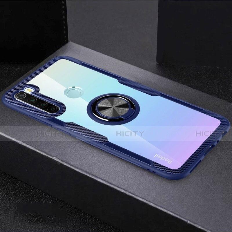 Custodia Silicone Trasparente Ultra Slim Cover Morbida con Magnetico Anello Supporto C01 per Xiaomi Redmi Note 8T