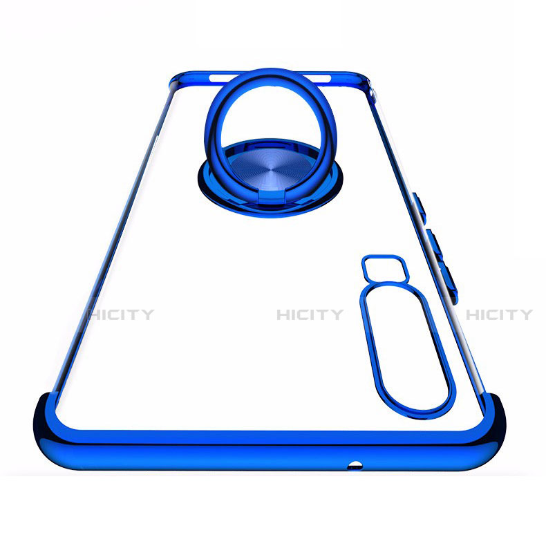 Custodia Silicone Trasparente Ultra Slim Cover Morbida con Magnetico Anello Supporto C02 per Huawei P30